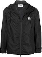 Golden Goose Logo Star Print Windbreaker Jacket Black Outerwear. GMP01032P00059680203 Golden Goose Logo Star Print Windbreaker Jacket Black Outerwear. GMP01032P00059680203