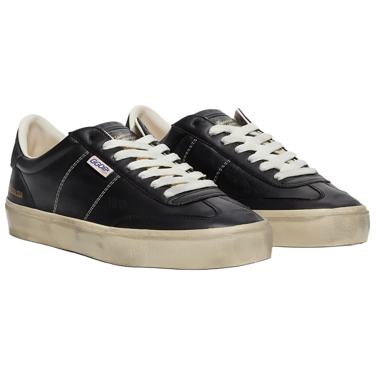 Lookbook Golden Goose 低帮系带鞋 '黑色皮革橡胶' GMF00464.F005050.90100