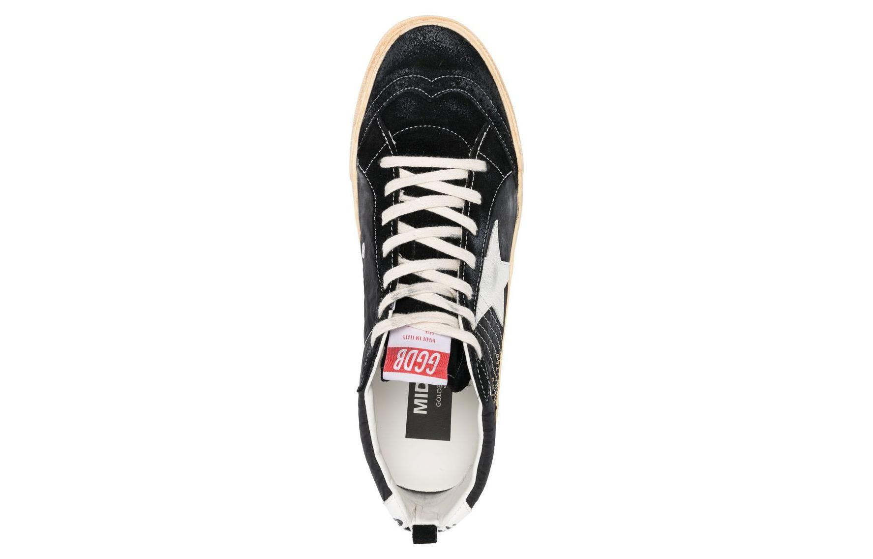 Shop Golden Goose Mid Star 'Hitam Berkarat' GMF00122.F003239.80203