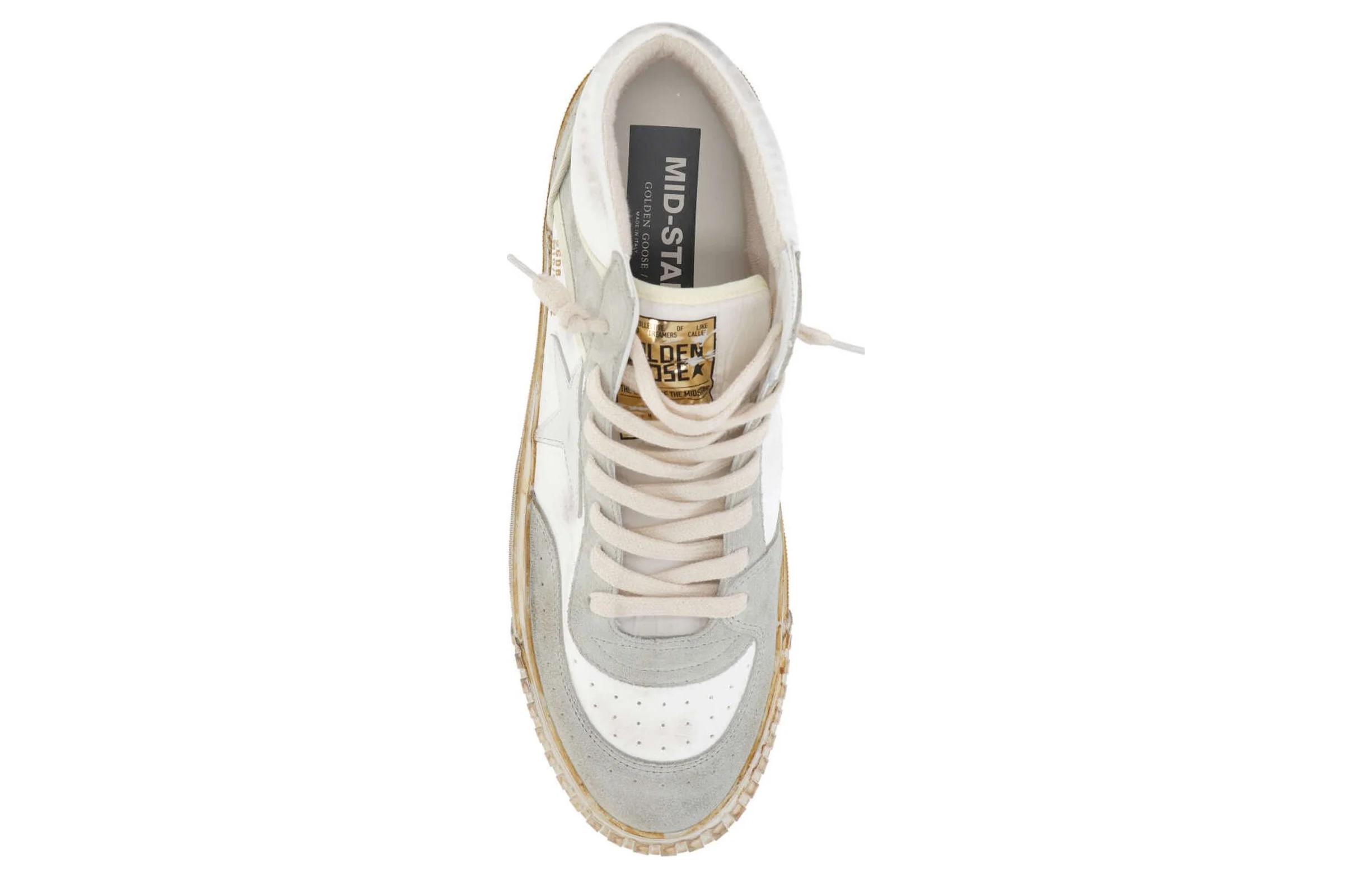 Shop Golden Goose Mid Star ''Blanc Vieilli'' GMF00408.F003449.10276