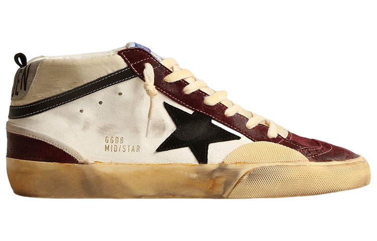 Order Golden Goose Mid Star ''Weiß Rot Used-Look'' GMF00460.F004009.82103
