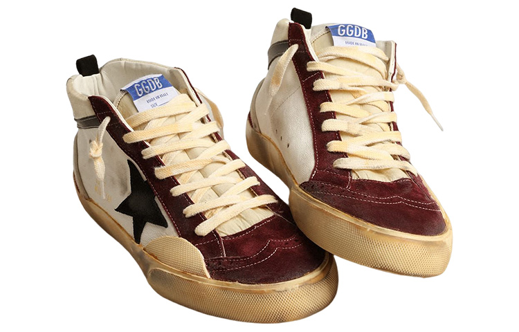 Lookbook Golden Goose Mid Star ''Weiß Rot Used-Look'' GMF00460.F004009.82103