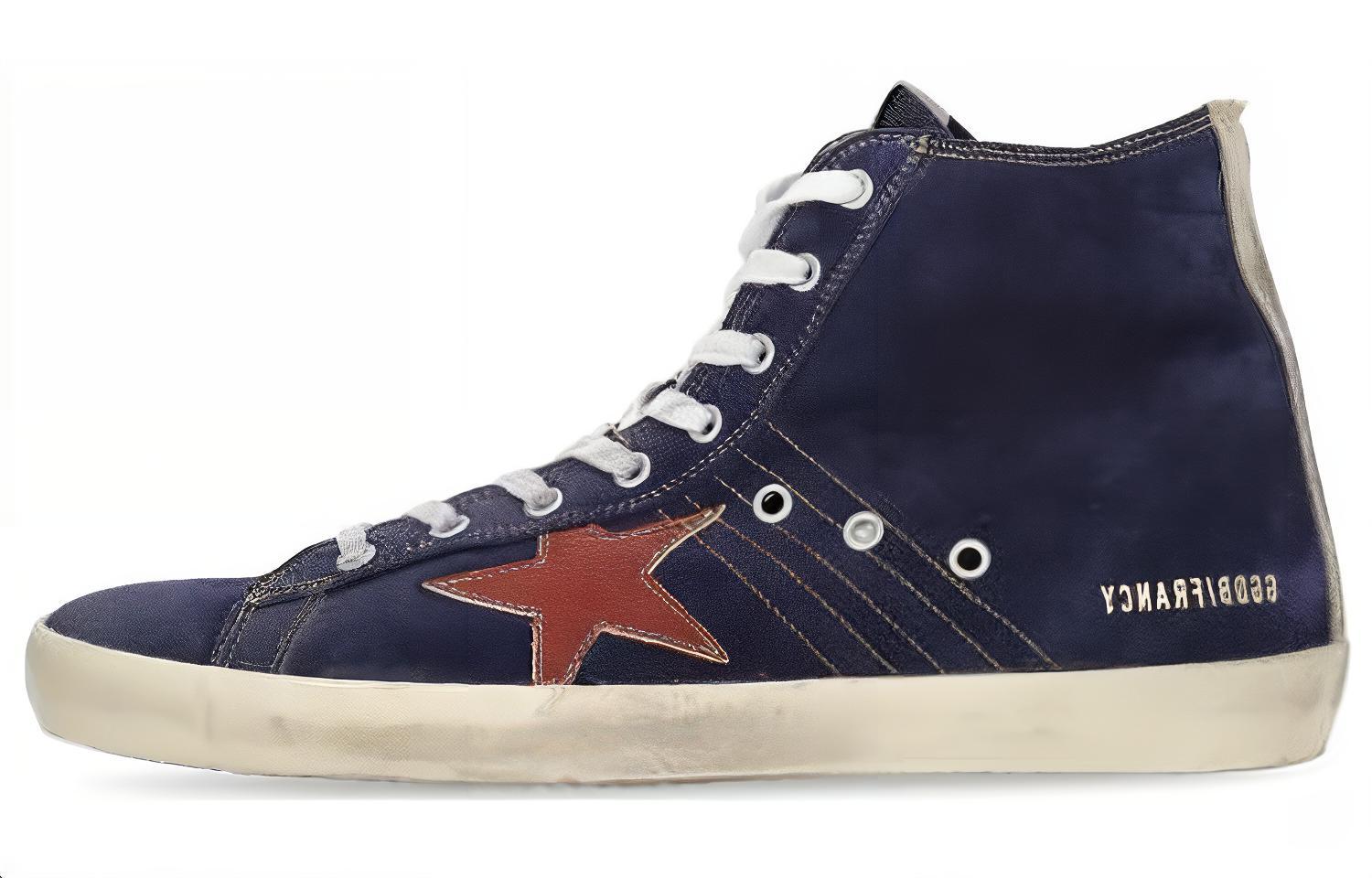 Golden Goose Mid Top Sneaker 'Blue Leather' GMF00113.F004748.50787