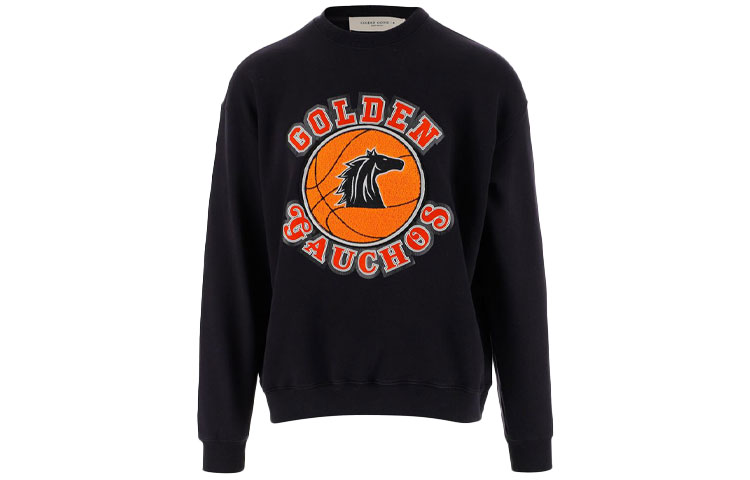 Golden Goose Navy Blue Letter Print Pullover Sweatshirt Men GMP00468P000297