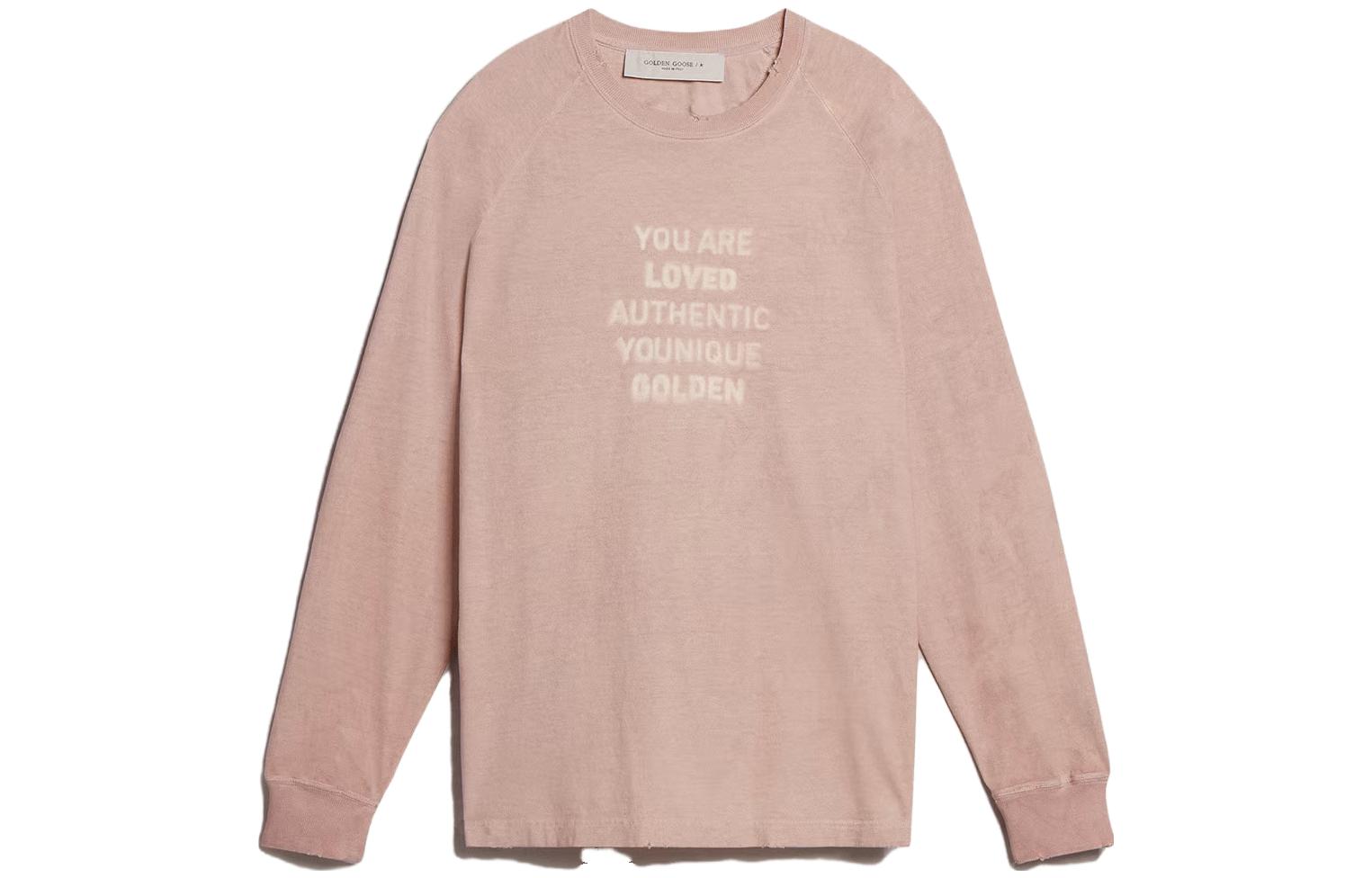 Golden Goose Pink Crewneck Sweatshirt with Letter Print for Men GMP01461P00120425691