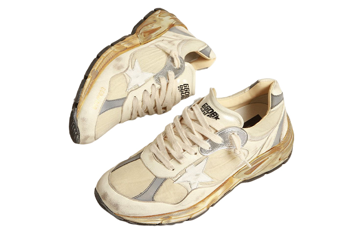 Lookbook 金鵝 Dad-Star 皮革尼龍 舒適圓頭 低幫 老爹鞋 男款 米色 做舊版