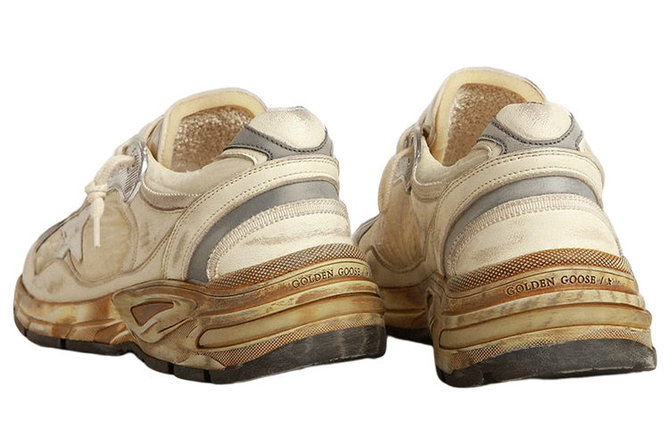 Shop 金鵝 Dad-Star 皮革尼龍 舒適圓頭 低幫 老爹鞋 男款 米色 做舊版