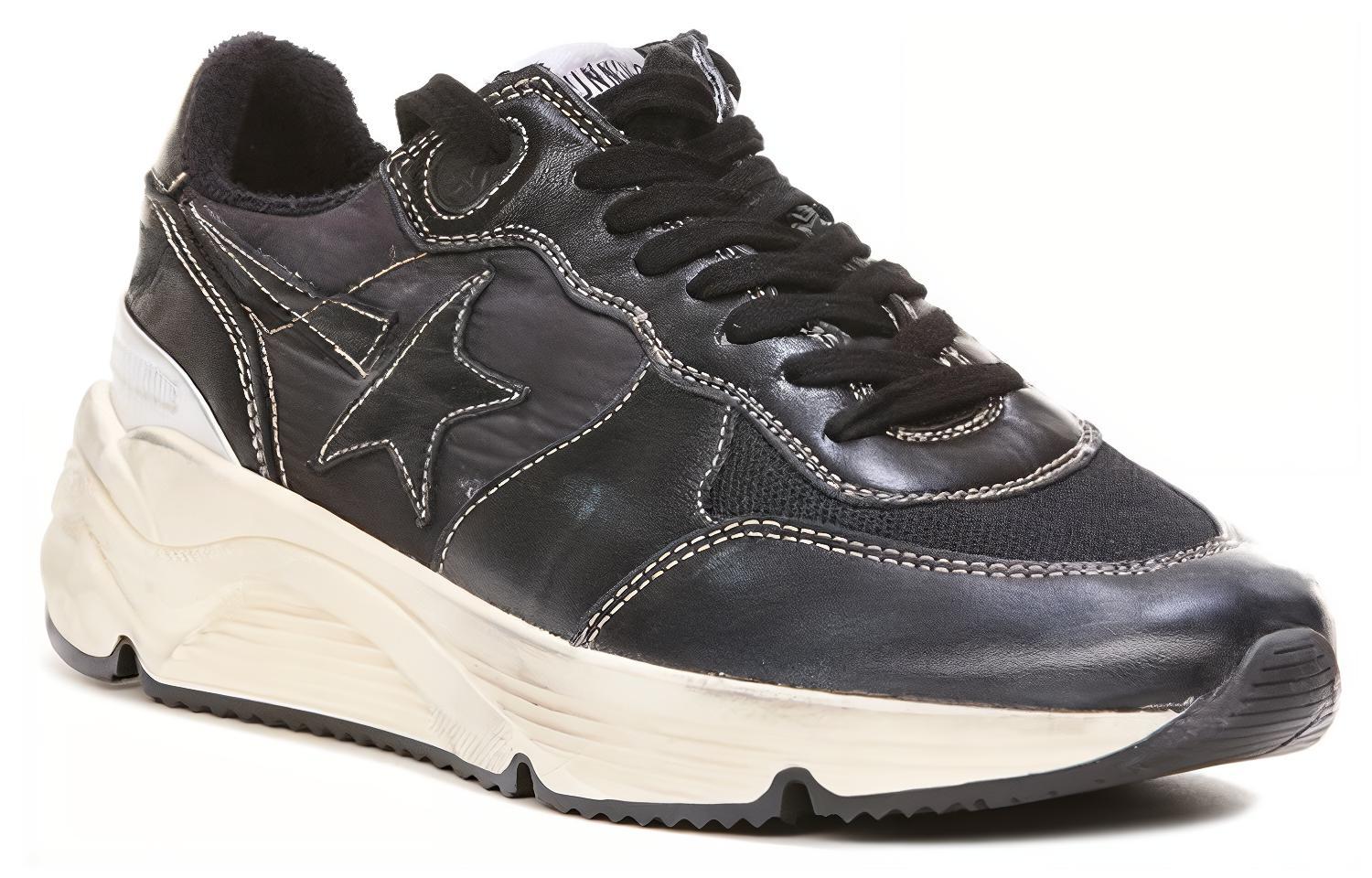 Lookbook Golden Goose Running Sole 'Black Leather Low-Top' GMF00390.F003358.90179