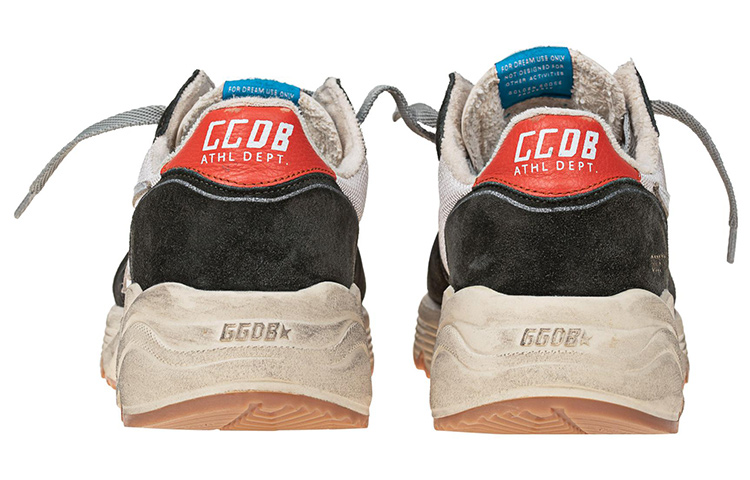 Shop Golden Goose 黑白网布皮革 跑步鞋 GMF00126.F004101.82154