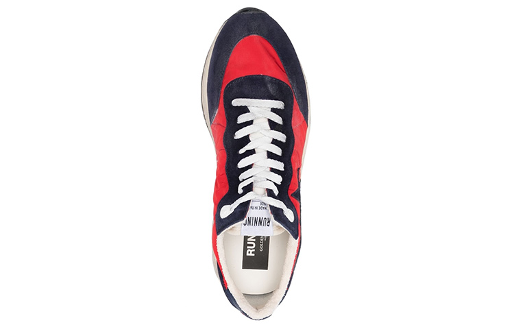 Lookbook 金鵰跑鞋 皮革 綁帶 圓頭 低筒 運動休閒鞋 男款 紅藍