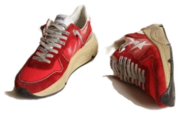 Shop ゴールデングース ランニングソール 'レッドレザー ロートップ' GMF00367.F003254.40388 GMF00367.F003254.40388