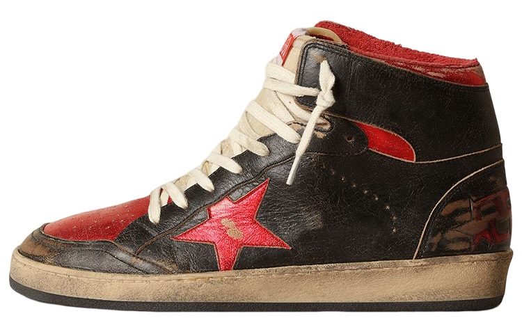 Golden Goose Sky-Star High 'Black Red Distressed' GMF00230.F003285.90235
