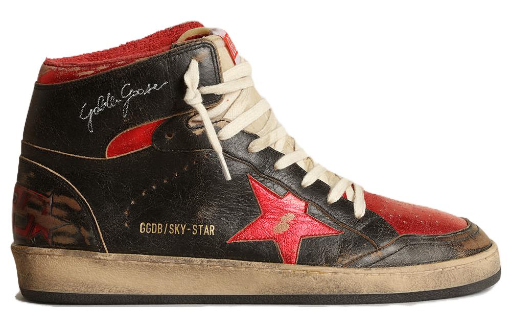 Order Golden Goose Sky-Star High 'Negro Rojo Desgastado' GMF00230.F003285.90235