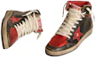 Lookbook Golden Goose Sky-Star High 'Negro Rojo Desgastado' GMF00230.F003285.90235