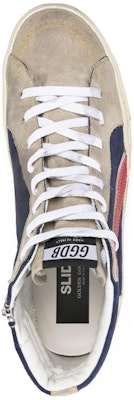Golden Goose Slide 絨面皮 適舒 高筒 帆布鞋 男款 米藍 Shop Golden Goose Slide 絨面皮 適舒 高筒 帆布鞋 男款 米藍