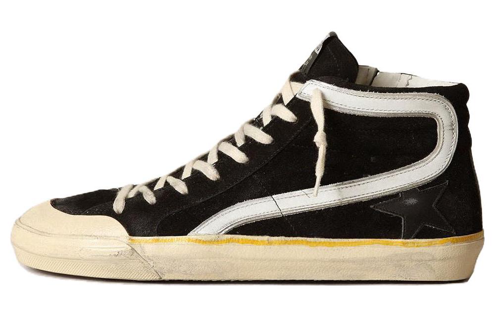 Buy ゴールデングース スライド 'ブラックレザーハイトップ' GMF00211.F003378.90178 GMF00211.F003378.90178