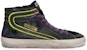 Golden Goose Slide 'Hitam Kuning Distressed' GMF00115.F000596.90191