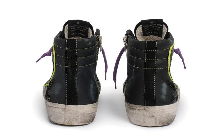 Shop Golden Goose Slide '黑黄做旧' GMF00115.F000596.90191