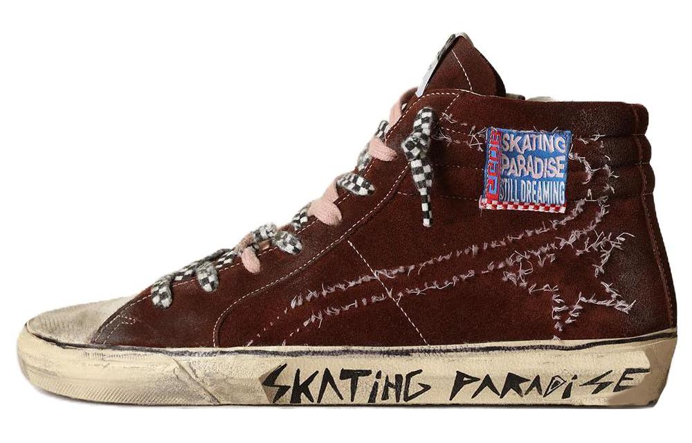 Golden Goose Slide 'Chocolate Leather High-Top' GMF00402.F003436.55499