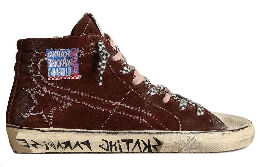 Order Golden Goose Slide 'Botas Altas de Cuero Chocolate' GMF00402.F003436.55499