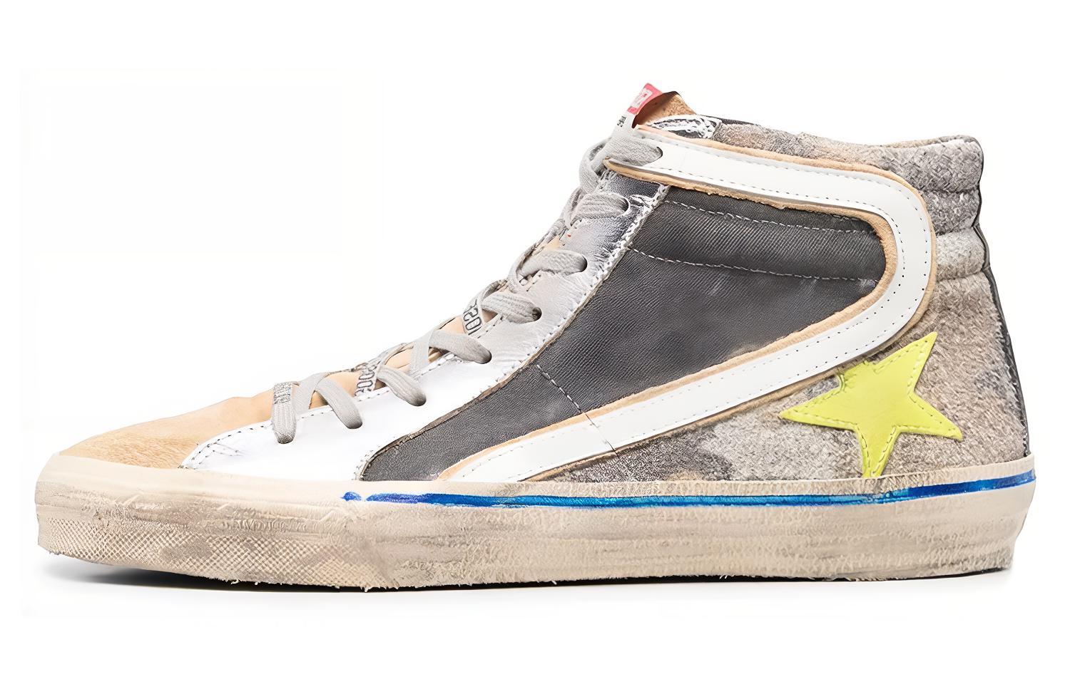Golden Goose Slide 'Distressed High-Top Grey' GMF00116.F002461.81496