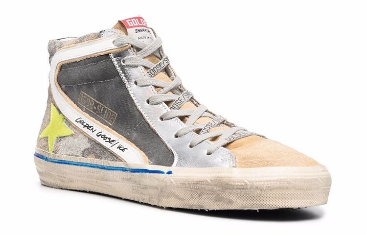Lookbook Golden Goose Slide 'High-Top Distressed Abu-Abu' GMF00116.F002461.81496