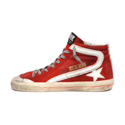 Golden Goose Slide 'Red Distressed Velvet'