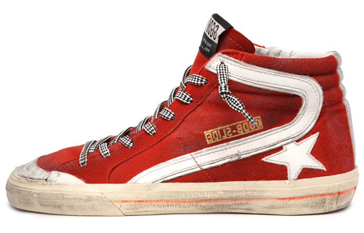Golden Goose Slide 'Red Distressed Velvet' GMF00211.F001725.40388