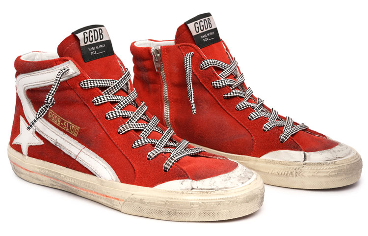 Lookbook Golden Goose Slide 'Beludru Merah Distressed' GMF00211.F001725.40388
