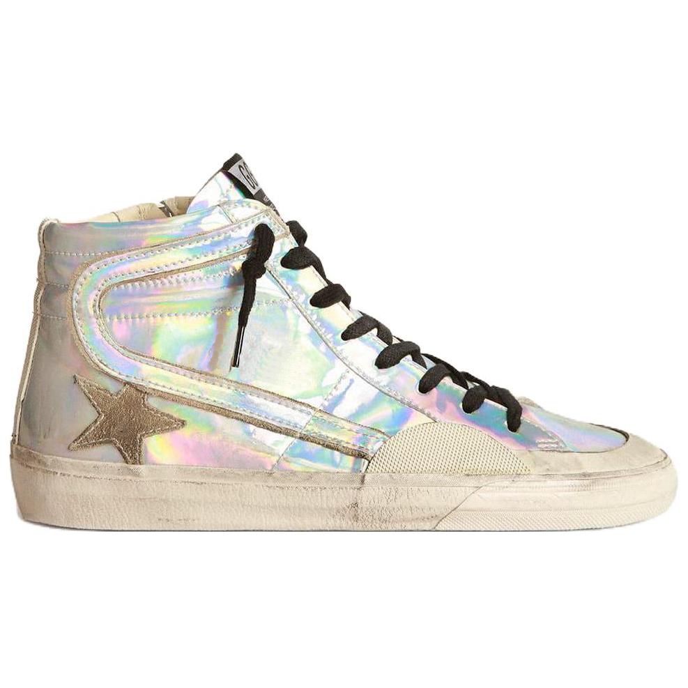 Order Golden Goose Slide 圓頭繫帶 中筒 板鞋 男款 銀色