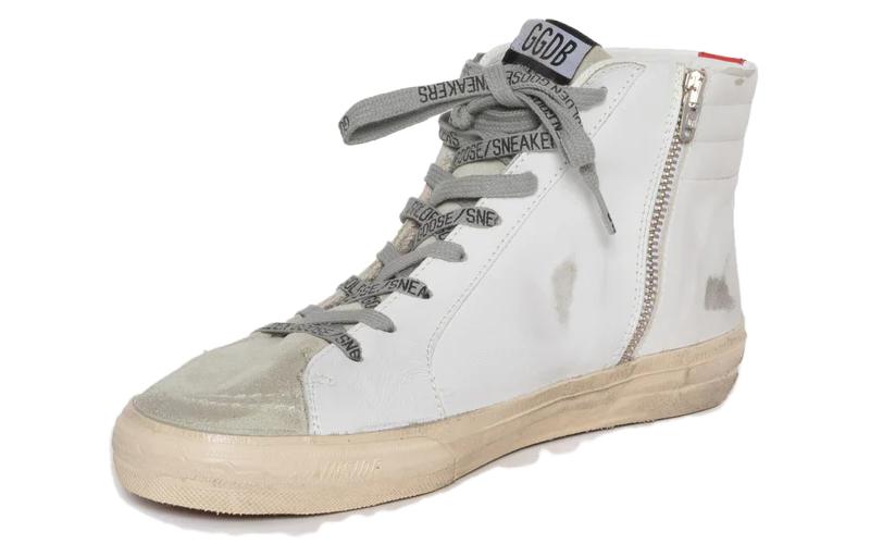 Lookbook 金鵝 Slide 小牛皮時尚板鞋 白色