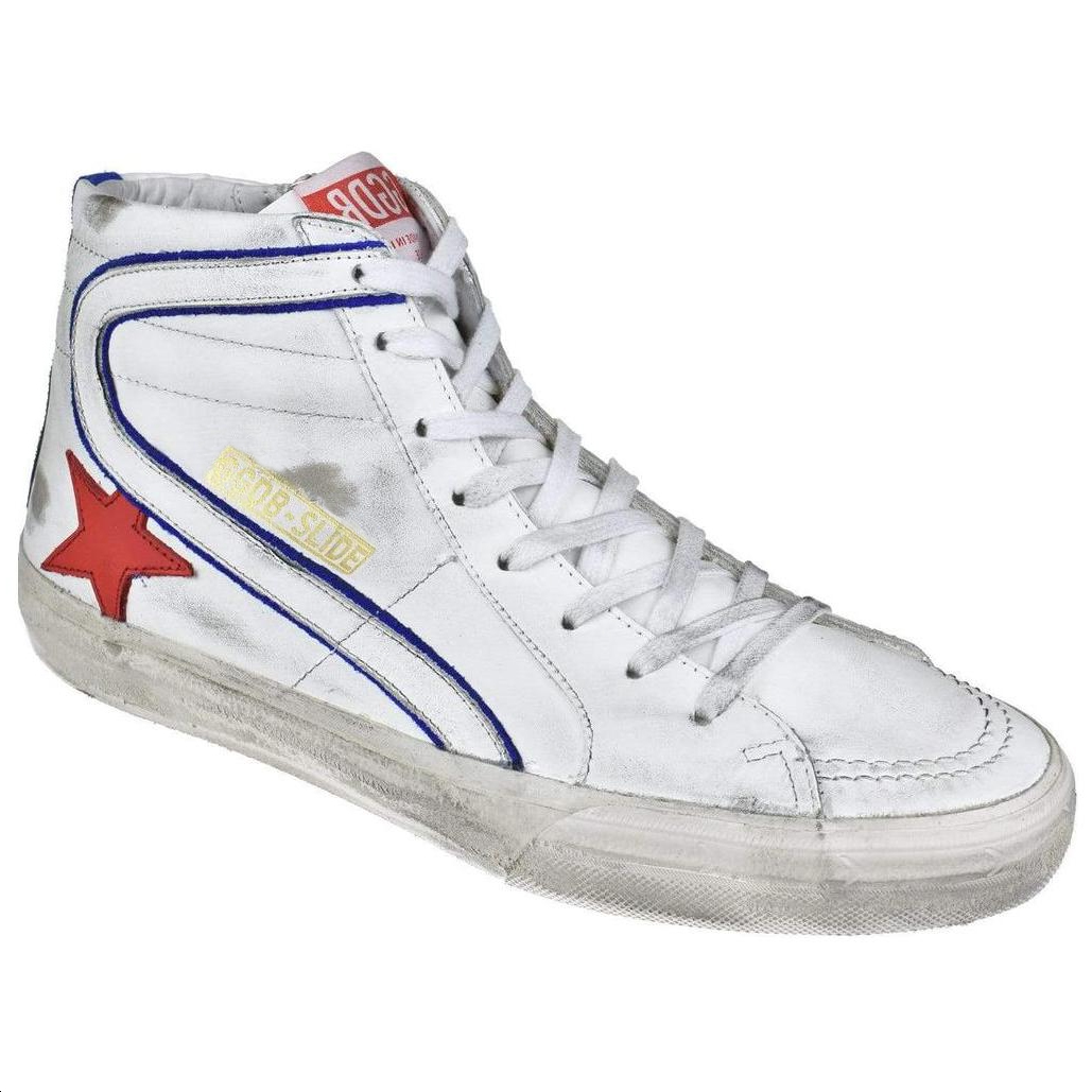 Order Golden Goose Slide 'Sepatu Tinggi Kulit Putih' G36MS595.B15