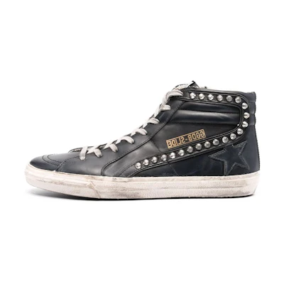 Golden Goose Slide Black Studded