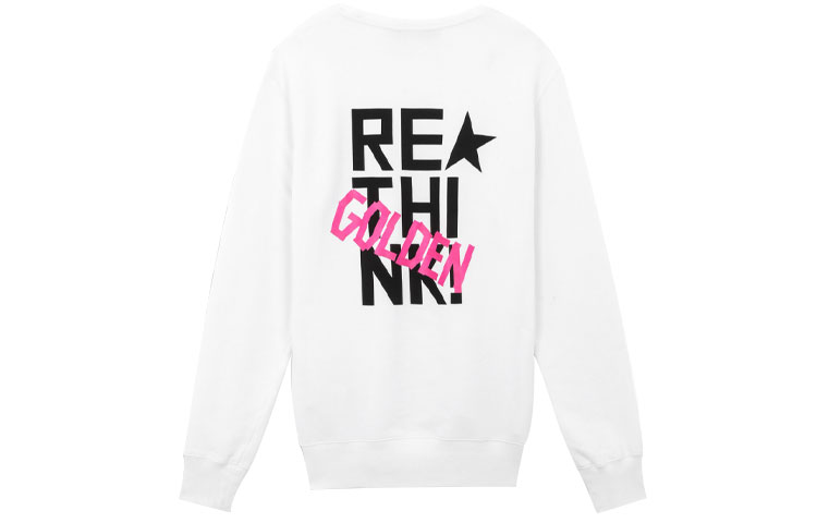 Golden Goose Slogan Print Cotton Sweatshirt White GMP00792P00044610552