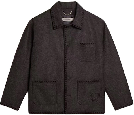 Golden Goose Solid Color Long Sleeve Jacket for Men in Dark Brown GMP01597P00115860234 Buy Golden Goose Solid Color Long Sleeve Jacket for Men in Dark Brown GMP01597P00115860234