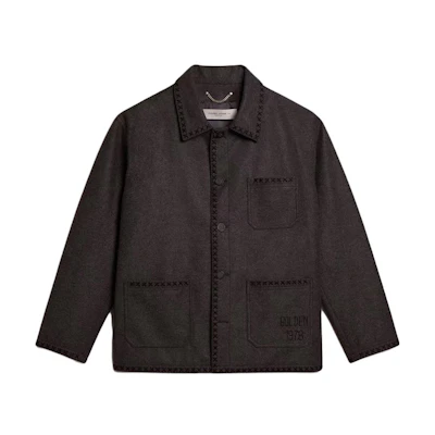 Golden Goose Solid Color Long Sleeve Jacket for Men in Dark Brown GMP01597P00115860234