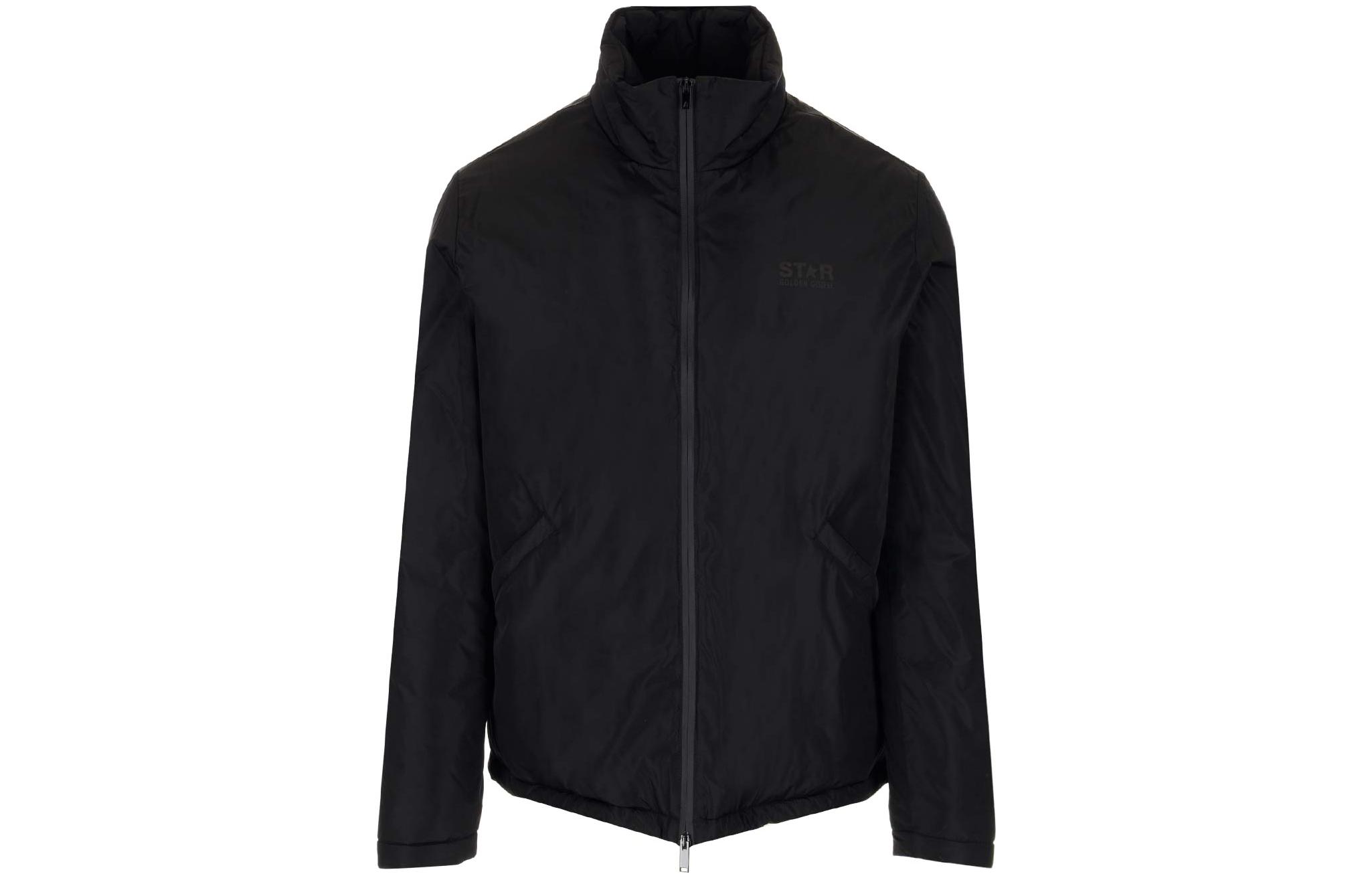 Golden Goose Solid Color Zip-Up Jacket Black GMP01216P00086890100