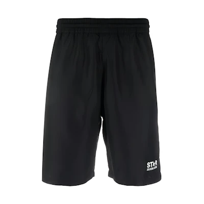 Golden Goose Solid Logo Print Casual Shorts Men’s Black. GMP01515P00126690100