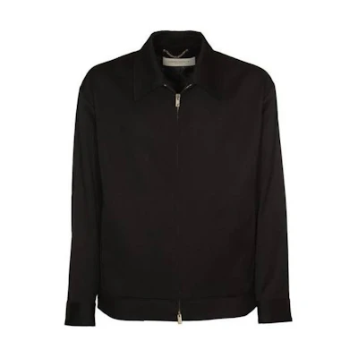 Golden Goose Solid Pocket Zip-Up Jacket Black GMP01865P00096590100