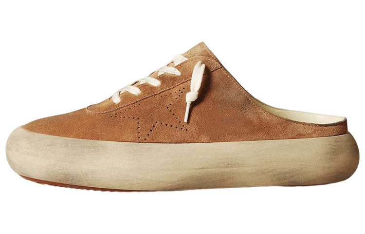 Golden Goose Space-Star Distressed Brown Slip-On Clog Sneakers Men. GMF00382.F003329.55353