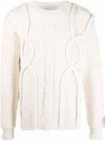 Golden Goose SS22 White Wool Crewneck Pullover Sweater. GMP00842P00066410715 Golden Goose SS22 White Wool Crewneck Pullover Sweater. GMP00842P00066410715