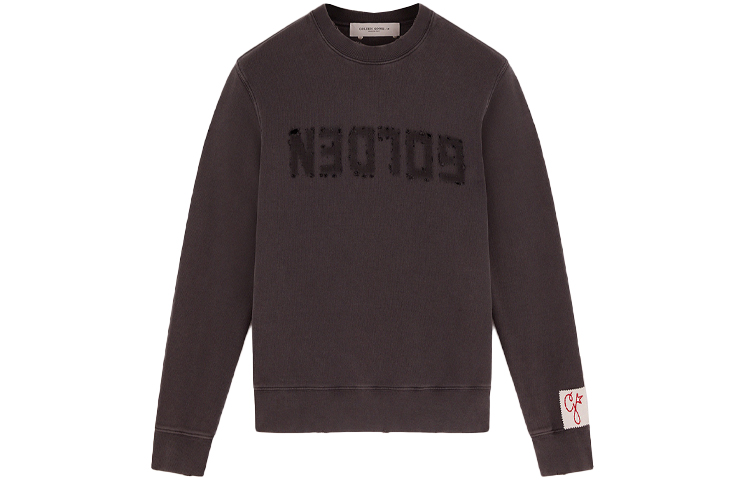 Golden Goose SS22 Charcoal Grey Logo Crewneck Long Sleeve Sweatshirt GMP00872-P000642-60318