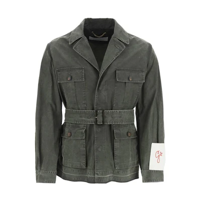 Golden Goose SS22 Green Multi-Pocket Belted Jacket GMP01065P000661