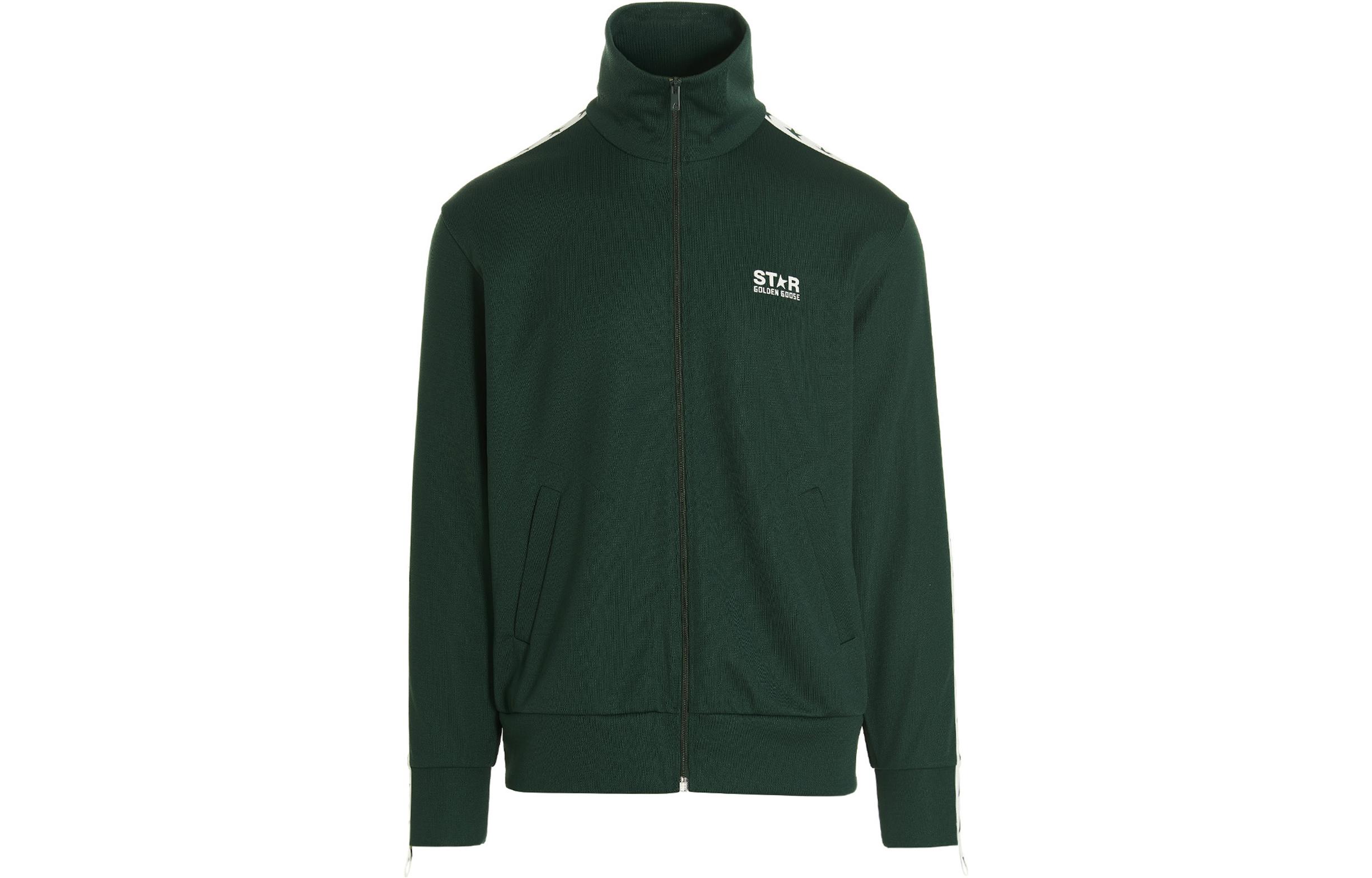 Golden Goose SS22 Logo Tape Track Jacket Green Men’s Outerwear. GMP00875P00052035825