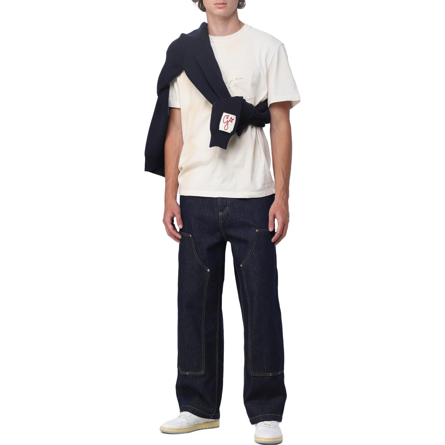 Shop 골든구스 SS22 메탈릭 페더 핀 니트 스웨터 블루 패션 GMP00945P00066250486