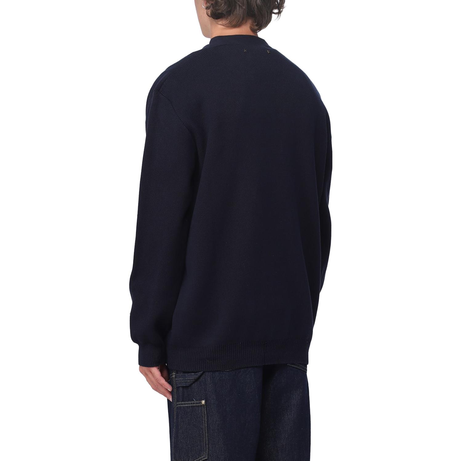 Purchase 골든구스 SS22 메탈릭 페더 핀 니트 스웨터 블루 패션 GMP00945P00066250486