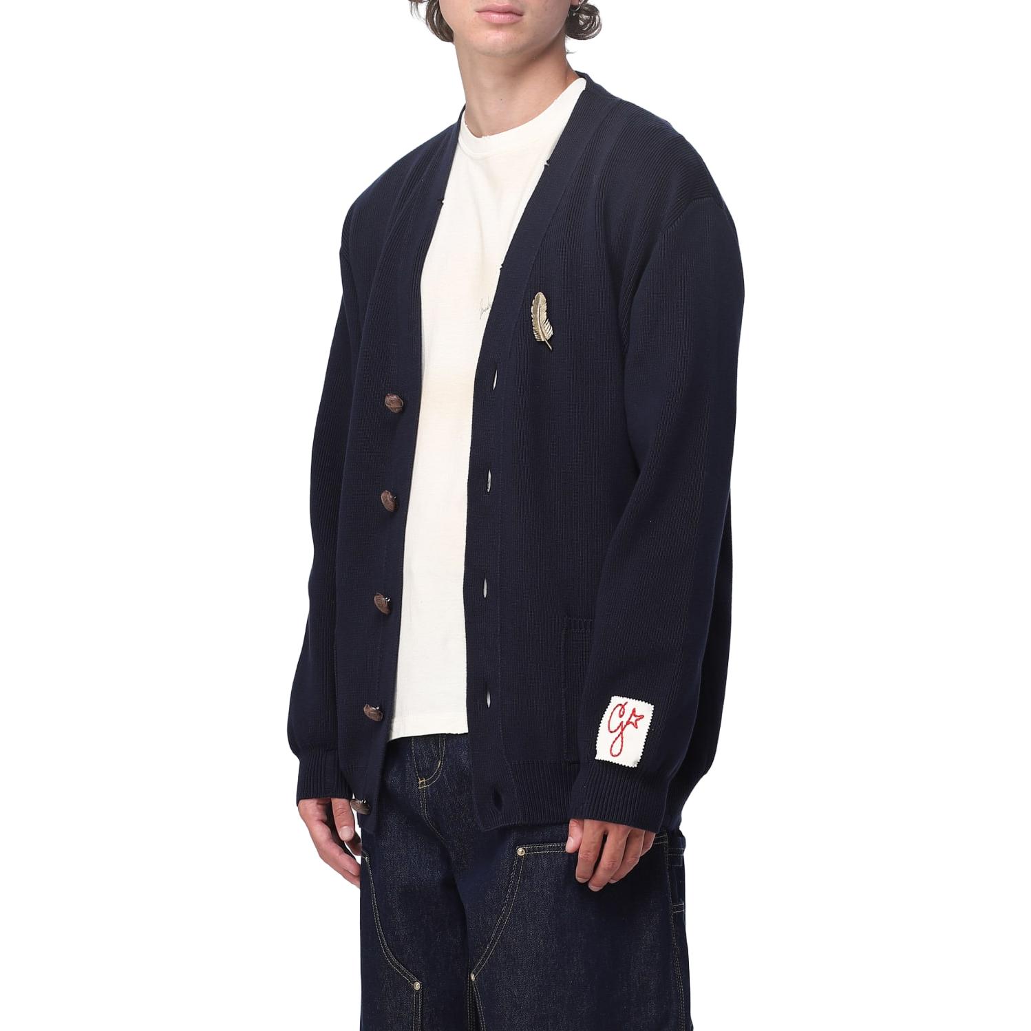 Details for 골든구스 SS22 메탈릭 페더 핀 니트 스웨터 블루 패션 GMP00945P00066250486