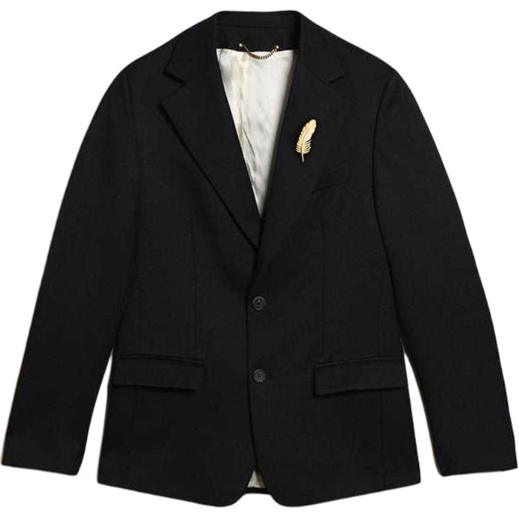 Golden Goose SS22 Navy Solid Patch Single-Breasted Blazer. GMP00855P00061950486