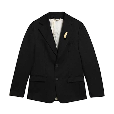 Golden Goose SS22 Navy Solid Patch Single-Breasted Blazer. GMP00855P00061950486