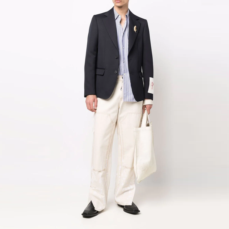 Lookbook Golden Goose SS22 Blazer Navy Patch Single-Breasted Lelaki. GMP00855P00061950486